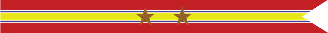 United Stated Navy National Defense Service Campaign Streamer with 2 Bronze Stars